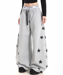 スター柄 ルーズスウェットパンツ