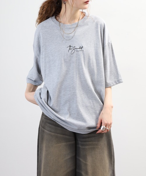 FUNALIVE(ファンアライブ)の「ワイド半袖Tシャツ ワンポイント刺繍(Tシャツ/カットソー・メンズ・ホワイト系2/ブラック系2/ダークグリーン/ブラック/杢グレー/ブラック系4/スミクロ/ブラック系3/ホワイト/ブラウン系/ホワイト系3/ライトブラック・LL/L/M)」の1枚目の写真