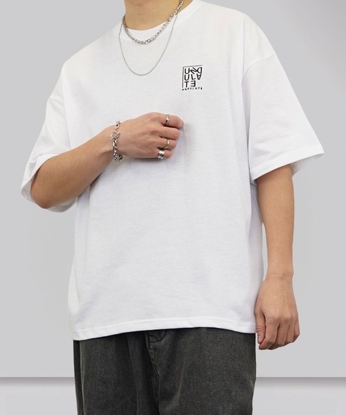 FUNALIVE(ファンアライブ)の「ワイド半袖Tシャツ ワンポイント刺繍(Tシャツ/カットソー・メンズ・ホワイト系2/ブラック系2/ダークグリーン/ブラック/杢グレー/ブラック系4/スミクロ/ブラック系3/ホワイト/ブラウン系/ホワイト系3/ライトブラック・LL/L/M)」の2枚目の写真