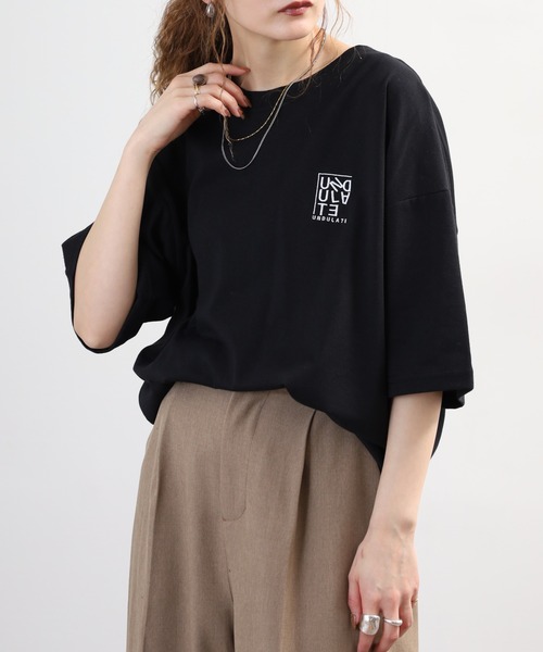 FUNALIVE(ファンアライブ)の「ワイド半袖Tシャツ ワンポイント刺繍(Tシャツ/カットソー・メンズ・ホワイト系2/ブラック系2/ダークグリーン/ブラック/杢グレー/ブラック系4/スミクロ/ブラック系3/ホワイト/ブラウン系/ホワイト系3/ライトブラック・LL/L/M)」の13枚目の写真