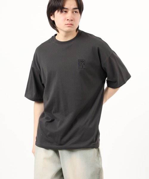 FUNALIVE(ファンアライブ)の「ワイド半袖Tシャツ ワンポイント刺繍(Tシャツ/カットソー・メンズ・ホワイト系2/ブラック系2/ダークグリーン/ブラック/杢グレー/ブラック系4/スミクロ/ブラック系3/ホワイト/ブラウン系/ホワイト系3/ライトブラック・LL/L/M)」の22枚目の写真
