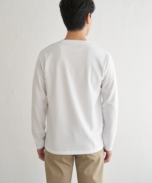 ikka(イッカ)の「ブロックスポンチ切り替えロンT(Tシャツ/カットソー・メンズ・ホワイト/ネイビー/ブラック・S/M/L/XL)」の11枚目の写真