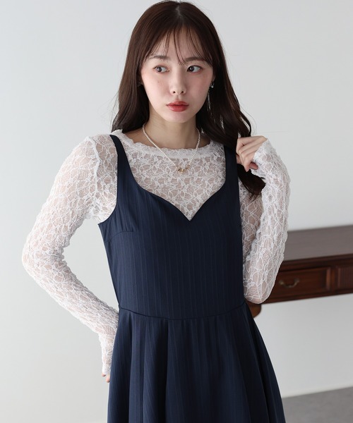 BLUEEAST(ブルーイースト)の「ハートネックキャミワンピース(ワンピース・レディース・ネイビー/サックスブルー・MEDIUM)」の18枚目の写真