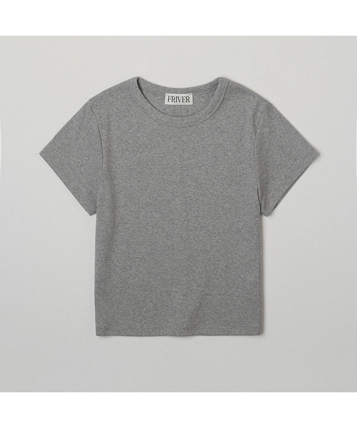 FRIVER07(フリバー07)の「Bottle cotton crop t-shirt_Gray(Tシャツ/カットソー・レディース・ライトグレー・FREE)」の1枚目の写真