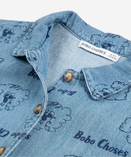 BOBO CHOSES（ボボショーズ）の「総柄Pickle The Dog 半袖シャツ【キッズ】（シャツ/ブラウス・キッズ・ブルー・130/120/110/100）」の3枚目の写真