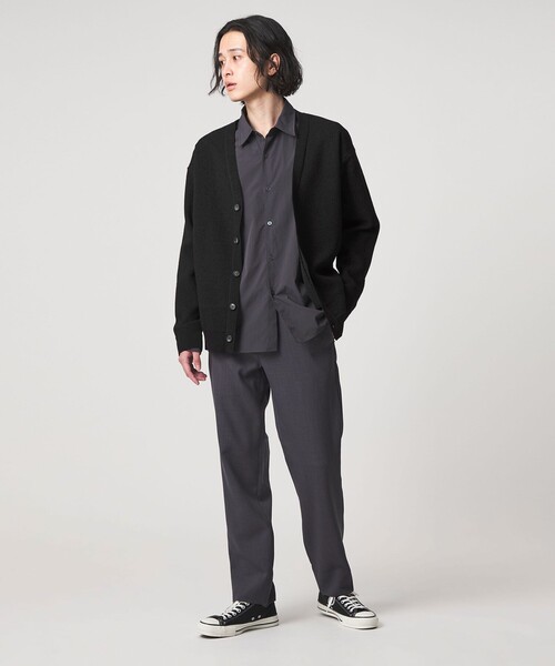 A DAY IN THE LIFE UNITED ARROWS（アデイインザライフユナイテッドアローズ）の「ハニカム リラックス Vネックカーディガン-ウォッシャブル-＜A DAY IN THE LIFE＞（ニット/セーター・メンズ・ブラック/ライトグレー・L/M）」の5枚目の写真