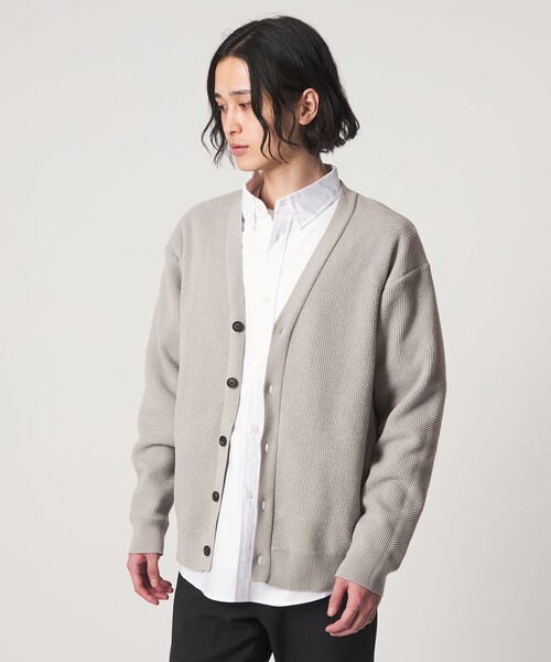 A DAY IN THE LIFE UNITED ARROWS（アデイインザライフユナイテッドアローズ）の「ハニカム リラックス Vネックカーディガン-ウォッシャブル-＜A DAY IN THE LIFE＞（ニット/セーター・メンズ・ブラック/ライトグレー・L/M）」の6枚目の写真
