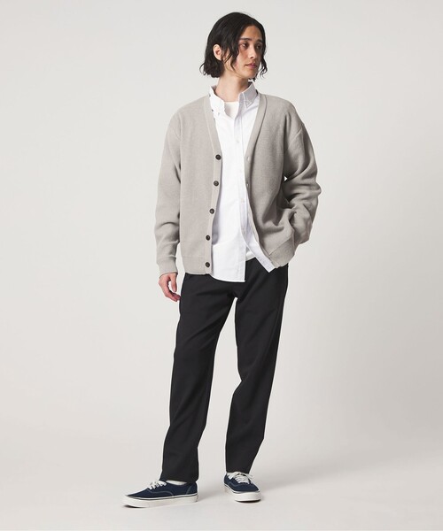 A DAY IN THE LIFE UNITED ARROWS（アデイインザライフユナイテッドアローズ）の「ハニカム リラックス Vネックカーディガン-ウォッシャブル-＜A DAY IN THE LIFE＞（ニット/セーター・メンズ・ブラック/ライトグレー・L/M）」の8枚目の写真