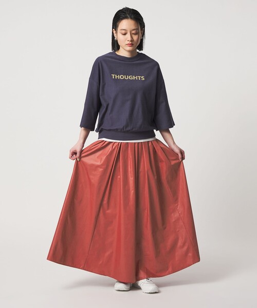 A DAY IN THE LIFE UNITED ARROWS(アデイインザライフユナイテッドアローズ)の「チンツ タックフレアスカート <A DAY IN THE LIFE>(スカート・レディース・オレンジ/ネイビー/モカ・FREE)」の12枚目の写真