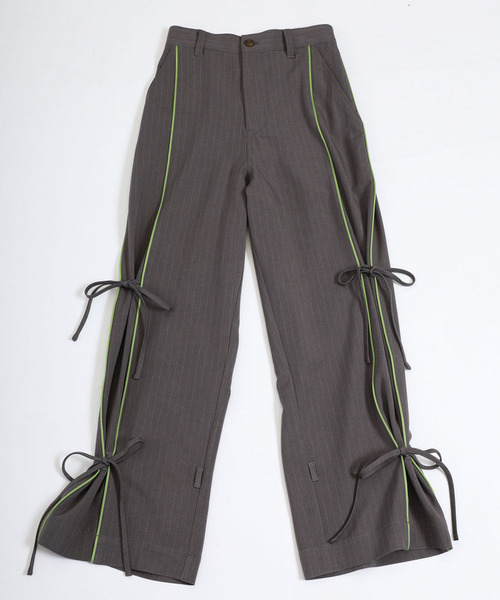 DOUBLE NAME(ダブルネーム)の「ピンストライプリボンパンツ(その他パンツ・レディース・グレー/ベージュ・FREE)」の3枚目の写真