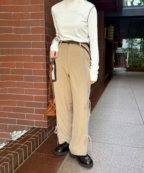 DOUBLE NAME(ダブルネーム)の「ピンストライプリボンパンツ(その他パンツ・レディース・グレー/ベージュ・FREE)」の8枚目の写真