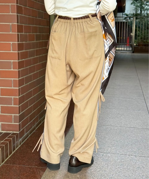 DOUBLE NAME(ダブルネーム)の「ピンストライプリボンパンツ(その他パンツ・レディース・グレー/ベージュ・FREE)」の9枚目の写真