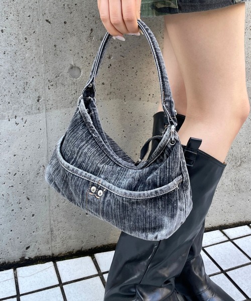 3.3 Field Trip （3.3フィールドトリップ）の「3.3 Field Trip／デニムミニバッグ（ハンドバッグ・レディース・ブルー/ブラック・FREE）」の2枚目の写真