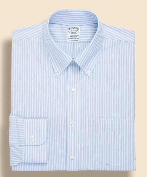 BROOKS BROTHERS(ブルックスブラザーズ)の「ストレッチロイヤルオックスフォード ストライプ ドレスシャツ Regular Fit(ビジネスシャツ・メンズ・ホワイト×ブルー・14 1/2-31/14 1/2-32/15-31/15-32/15-33/15 1/2-31/15 1/2-32/15 1/2-33/16-31/16-32/16-33/16 1/2-32/16 1/2-33/16 1/2-34/17-32/17-33/17-34/17 1/2-34)」の2枚目の写真