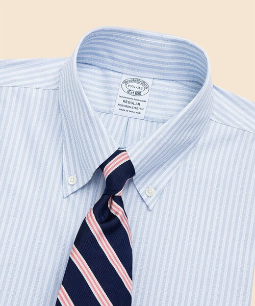 BROOKS BROTHERS(ブルックスブラザーズ)の「ストレッチロイヤルオックスフォード ストライプ ドレスシャツ Regular Fit(ビジネスシャツ・メンズ・ホワイト×ブルー・14 1/2-31/14 1/2-32/15-31/15-32/15-33/15 1/2-31/15 1/2-32/15 1/2-33/16-31/16-32/16-33/16 1/2-32/16 1/2-33/16 1/2-34/17-32/17-33/17-34/17 1/2-34)」の3枚目の写真