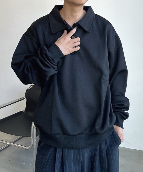 UNDERSTATEMENTs(アンダーステイトメント)の「【ユニセックス】シルバーボタンポロシャツ(ポロシャツ・メンズ・ブラック/シルバー・MEDIUM/LARGE)」の17枚目の写真