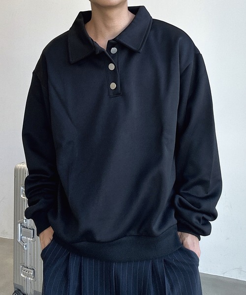 UNDERSTATEMENTs(アンダーステイトメント)の「【ユニセックス】シルバーボタンポロシャツ(ポロシャツ・メンズ・ブラック/シルバー・MEDIUM/LARGE)」の10枚目の写真