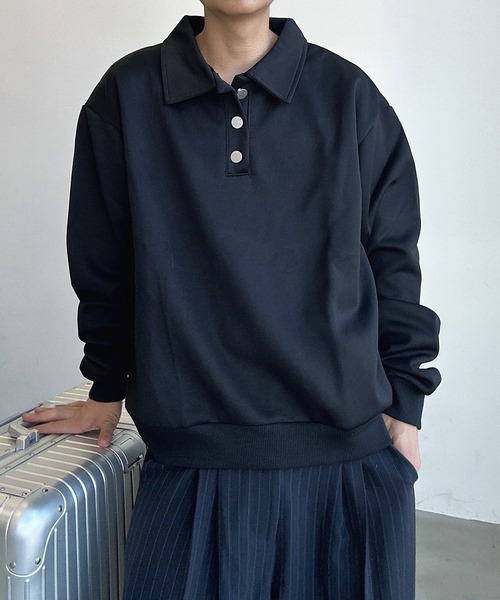 UNDERSTATEMENTs(アンダーステイトメント)の「【ユニセックス】シルバーボタンポロシャツ(ポロシャツ・メンズ・ブラック/シルバー・MEDIUM/LARGE)」の15枚目の写真