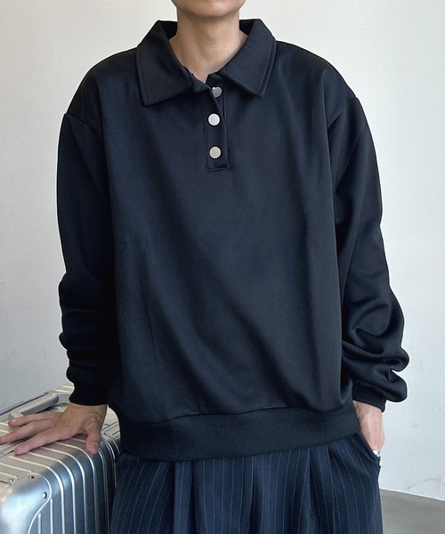 UNDERSTATEMENTs(アンダーステイトメント)の「【ユニセックス】シルバーボタンポロシャツ(ポロシャツ・メンズ・ブラック/シルバー・MEDIUM/LARGE)」の13枚目の写真