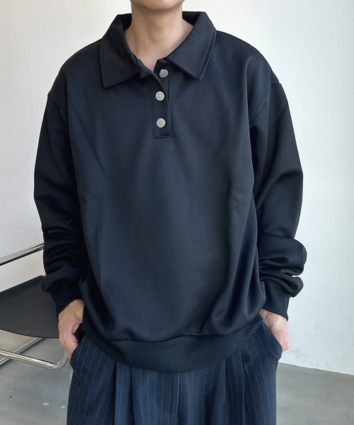 UNDERSTATEMENTs(アンダーステイトメント)の「【ユニセックス】シルバーボタンポロシャツ(ポロシャツ・メンズ・ブラック/シルバー・MEDIUM/LARGE)」の14枚目の写真