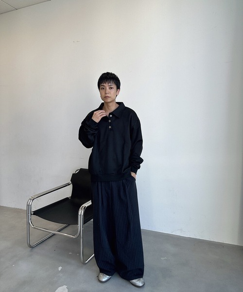 UNDERSTATEMENTs(アンダーステイトメント)の「【ユニセックス】シルバーボタンポロシャツ(ポロシャツ・メンズ・ブラック/シルバー・MEDIUM/LARGE)」の18枚目の写真