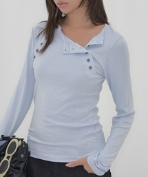 A'GEM/9 × .kom 『FANCY CLUB/ファンシークラブ』MOVE BUTTON LONG SLEEVE/ムーブボタン長袖カットソー