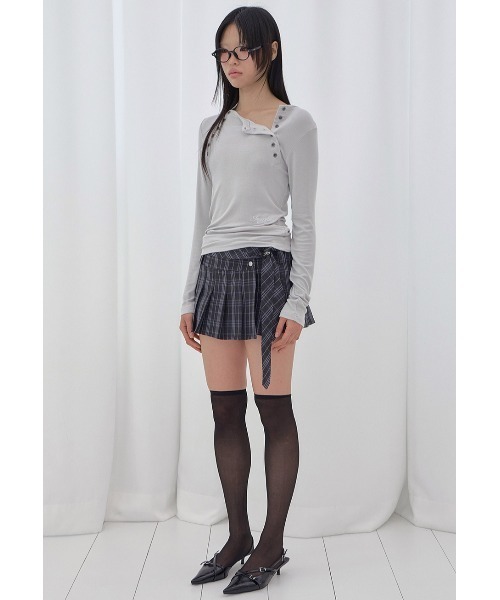 FANCY CLUB(ファンシークラブ)の「A'GEM/9 × .kom 『FANCY CLUB/ファンシークラブ』MOVE BUTTON LONG SLEEVE/ムーブボタン長袖カットソー(Tシャツ/カットソー・レディース・ライトブルー/グレー/ブラック・FREE)」の14枚目の写真