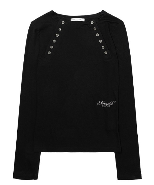 FANCY CLUB(ファンシークラブ)の「A'GEM/9 × .kom 『FANCY CLUB/ファンシークラブ』MOVE BUTTON LONG SLEEVE/ムーブボタン長袖カットソー(Tシャツ/カットソー・レディース・ライトブルー/グレー/ブラック・FREE)」の22枚目の写真