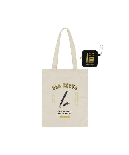 BACKYARD FAMILY(バックヤードファミリー)の「Old Resta FLAT TOTE(トートバッグ・レディース・ホワイト系2/ホワイト系1/ホワイト系5/ホワイト系4・FREE)」の3枚目の写真