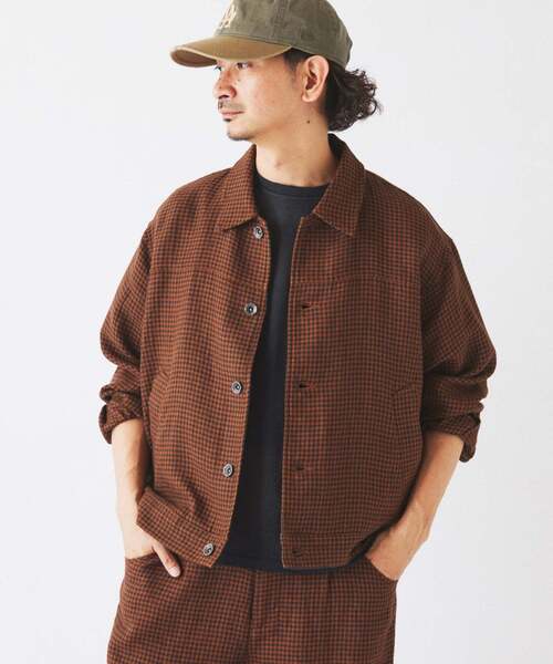 JOURNAL STANDARD relume(ジャーナルスタンダード レリューム)の「European Flax / ヨーロピアン フラックス トラッカー シャツ ブルゾン(その他アウター・メンズ・ブラウン系その他/ブラック/ブルー系その他/ベージュ・MEDIUM/LARGE)」の6枚目の写真