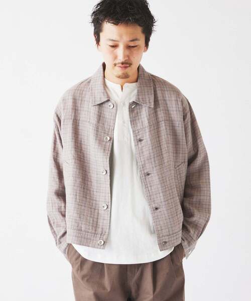 JOURNAL STANDARD relume(ジャーナルスタンダード レリューム)の「European Flax / ヨーロピアン フラックス トラッカー シャツ ブルゾン(その他アウター・メンズ・ブラウン系その他/ブラック/ブルー系その他/ベージュ・MEDIUM/LARGE)」の15枚目の写真