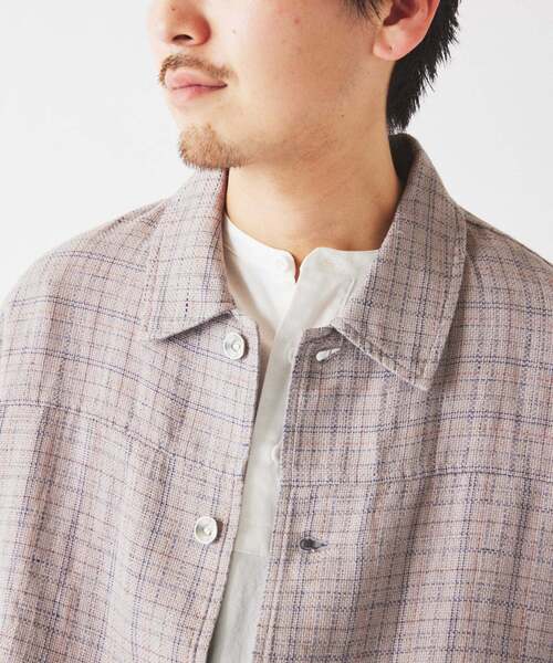 JOURNAL STANDARD relume(ジャーナルスタンダード レリューム)の「European Flax / ヨーロピアン フラックス トラッカー シャツ ブルゾン(その他アウター・メンズ・ブラウン系その他/ブラック/ブルー系その他/ベージュ・MEDIUM/LARGE)」の16枚目の写真