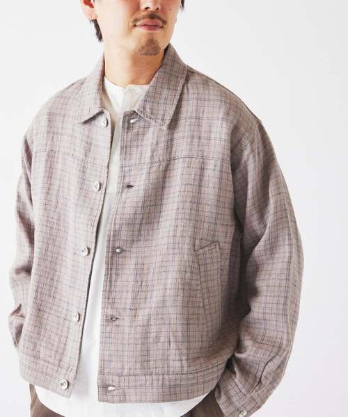 JOURNAL STANDARD relume(ジャーナルスタンダード レリューム)の「European Flax / ヨーロピアン フラックス トラッカー シャツ ブルゾン(その他アウター・メンズ・ブラウン系その他/ブラック/ブルー系その他/ベージュ・MEDIUM/LARGE)」の18枚目の写真