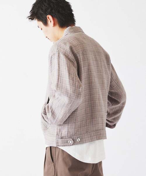 JOURNAL STANDARD relume(ジャーナルスタンダード レリューム)の「European Flax / ヨーロピアン フラックス トラッカー シャツ ブルゾン(その他アウター・メンズ・ブラウン系その他/ブラック/ブルー系その他/ベージュ・MEDIUM/LARGE)」の20枚目の写真