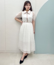 REDYAZEL（レディアゼル）の「レースバイカラープリーツロングワンピース（ワンピース）」