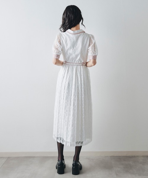 REDYAZEL(レディアゼル)の「レースバイカラープリーツロングワンピース(ワンピース・レディース・ホワイト/サックスブルー/ブラック・FREE)」の16枚目の写真