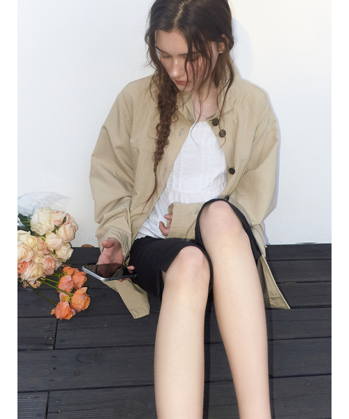 ETMON（エトモン）の「Drawstring Half Jacket, Beige（その他アウター・レディース・その他・F）」の2枚目の写真