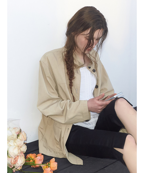 ETMON（エトモン）の「Drawstring Half Jacket, Beige（その他アウター・レディース・その他・F）」の6枚目の写真