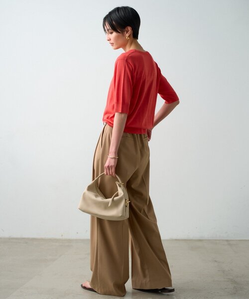 LOUNGEDRESS(ラウンジドレス)の「シルク半袖ニット 夏服(ニット/セーター・レディース・ブラック/キャメル/オレンジ・FREE)」の14枚目の写真
