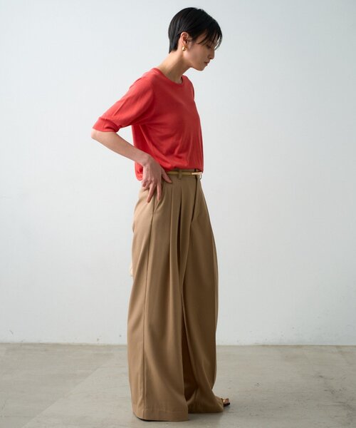 LOUNGEDRESS(ラウンジドレス)の「シルク半袖ニット 夏服(ニット/セーター・レディース・ブラック/キャメル/オレンジ・FREE)」の16枚目の写真