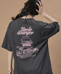 限定展開 ビッグシルエット バックプリント クルーネック Tシャツ Uncle Burger
