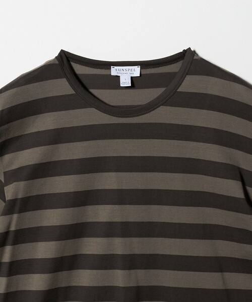 SUNSPEL（サンスペル）の「＜SUNSPEL＞クラシック ボーダー Tシャツ（Tシャツ/カットソー・メンズ・ダークブラウン・L/M）」の3枚目の写真