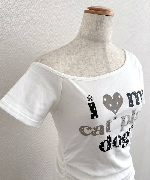 SHEENA(シーナ)の「ドットロゴプリントワンショルコンパクトTシャツ(Tシャツ/カットソー・レディース・ホワイト・M)」の17枚目の写真