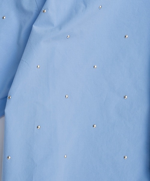 MAISON SPECIAL（メゾンスペシャル）の「Studded Half-Sleeve Bow Tie Shirt/スタッズハーフスリーブボウタイシャツ（シャツ/ブラウス・レディース・ホワイト/グレー/ブルー・FREE）」の14枚目の写真
