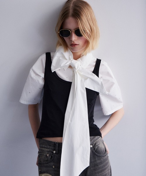 ボウタイ BOW TIE トップス RIM.ARK（リムアーク）の「Bow tie tops ボウタイトップス（シャツ