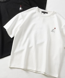 【31】アソートデザインワンポイント刺しゅう半袖ポンチTシャツ ハチワレ/クロネコ/オバケ