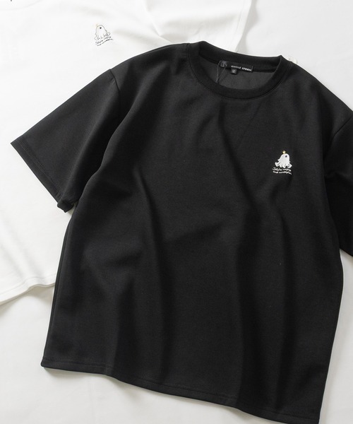 JOHN'S CLOSET(ジョンズクローゼット)の「【31】アソートデザインワンポイント刺しゅう半袖ポンチTシャツ ハチワレ/クロネコ/オバケ(Tシャツ/カットソー・メンズ・ホワイト系1/ホワイト系2/ホワイト系3/ブラック系2/ブラック系4/ホワイト系4/ブラック系1/ブラック系3・MEDIUM/LARGE)」の7枚目の写真
