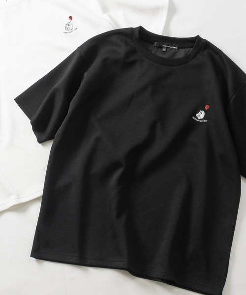JOHN'S CLOSET(ジョンズクローゼット)の「【31】アソートデザインワンポイント刺しゅう半袖ポンチTシャツ ハチワレ/クロネコ/オバケ(Tシャツ/カットソー・メンズ・ホワイト系1/ホワイト系2/ホワイト系3/ブラック系2/ブラック系4/ホワイト系4/ブラック系1/ブラック系3・MEDIUM/LARGE)」の8枚目の写真