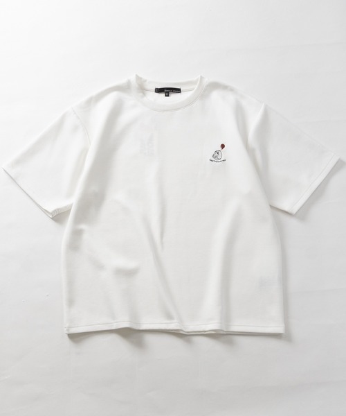JOHN'S CLOSET(ジョンズクローゼット)の「【31】アソートデザインワンポイント刺しゅう半袖ポンチTシャツ ハチワレ/クロネコ/オバケ(Tシャツ/カットソー・メンズ・ホワイト系1/ホワイト系2/ホワイト系3/ブラック系2/ブラック系4/ホワイト系4/ブラック系1/ブラック系3・MEDIUM/LARGE)」の15枚目の写真