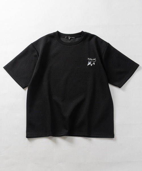 JOHN'S CLOSET(ジョンズクローゼット)の「【31】アソートデザインワンポイント刺しゅう半袖ポンチTシャツ ハチワレ/クロネコ/オバケ(Tシャツ/カットソー・メンズ・ホワイト系1/ホワイト系2/ホワイト系3/ブラック系2/ブラック系4/ホワイト系4/ブラック系1/ブラック系3・MEDIUM/LARGE)」の17枚目の写真